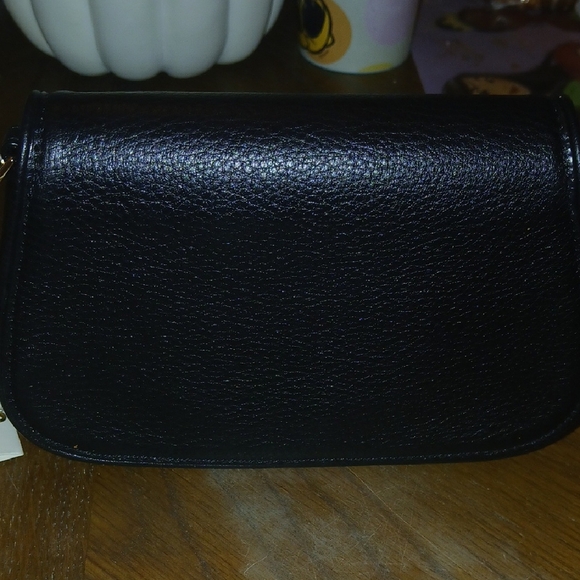 Tory Burch Black Leather Crossbody Bag Gold Logo | NWT Designer Purse - Picture 8 of 12